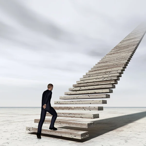 business climbing stair