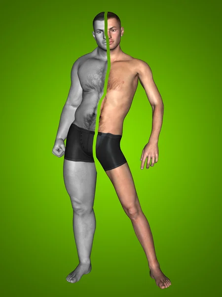 ボディービルダー対体重男 — ストック写真