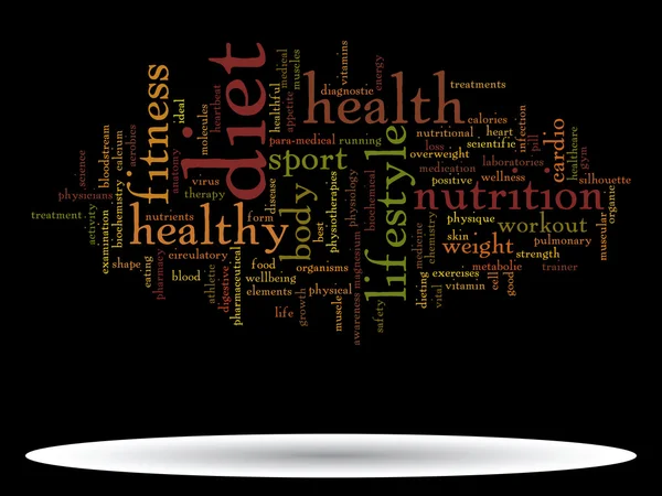 Gezondheid voeding word cloud — Stockfoto