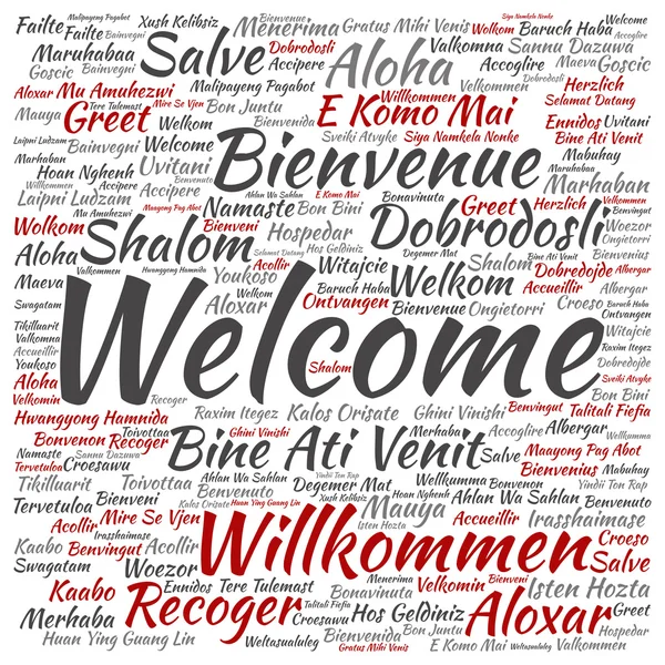 Groet internationale word cloud — Stockfoto