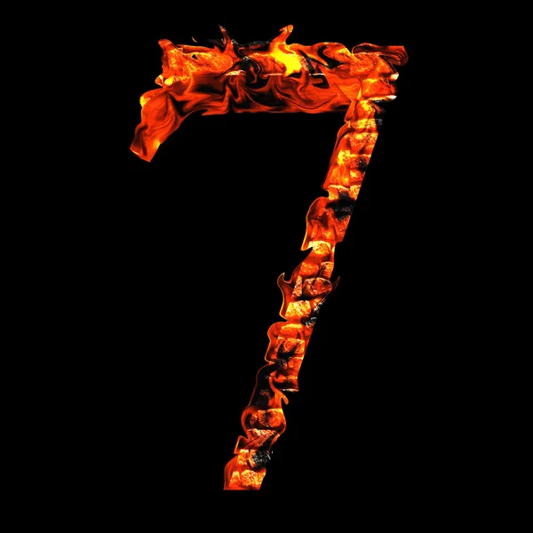 Flame, number seven — Stock Photo, Image