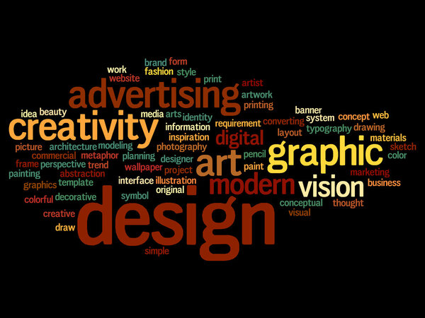 Art graphic design word cloud

