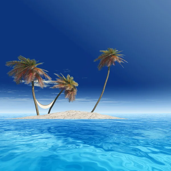 Island with palm trees — Stock Photo, Image
