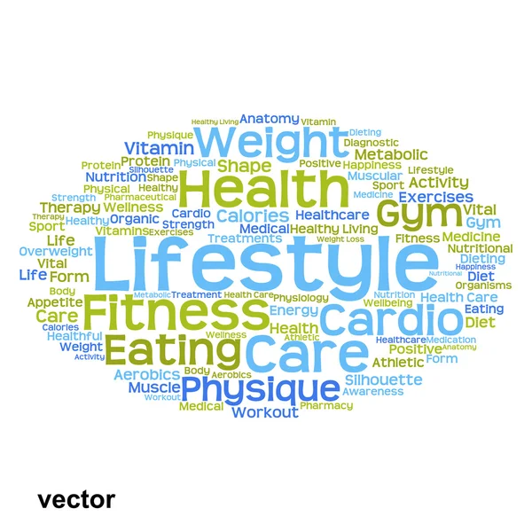 Sağlık Diyet kelime bulutu — Stok Vektör