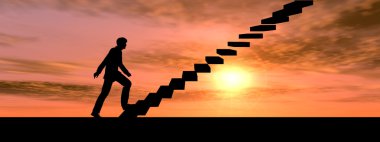  merdiven üzerinde erkek iş adamı 