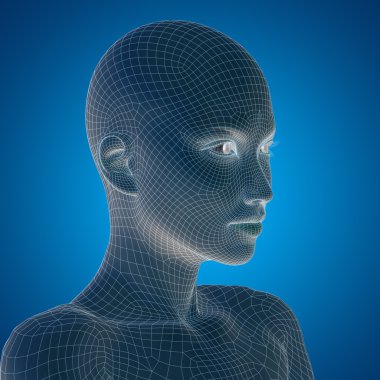 Tel kafes genç kadın yüzü