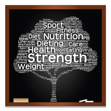  Koncept eller begreppsmässig svart hälsa text ordet moln som träd och gräs isolerad på vit bakgrund 