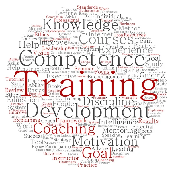 Opleiding, coaching word cloud — Stockfoto