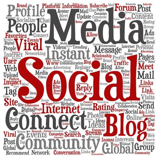 Marketing de mídia social nuvem de palavras — Fotografia de Stock