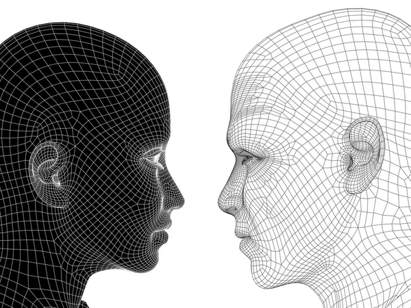 Mužské a ženské hlavy — Stock fotografie