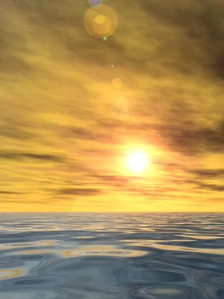 Słońce w pobliżu horyzont — Zdjęcie stockowe