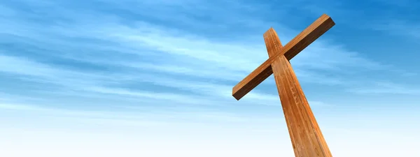Drewniany krzyż lub religia symbol — Zdjęcie stockowe