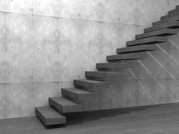 Conceptual steps near a wall — Stock Photo, Image