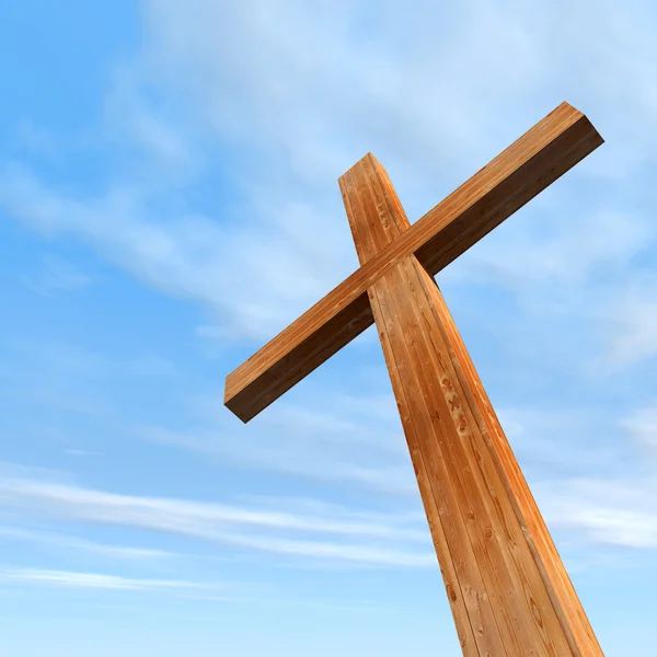 Концептуальні дерев'яний хрест — стокове фото