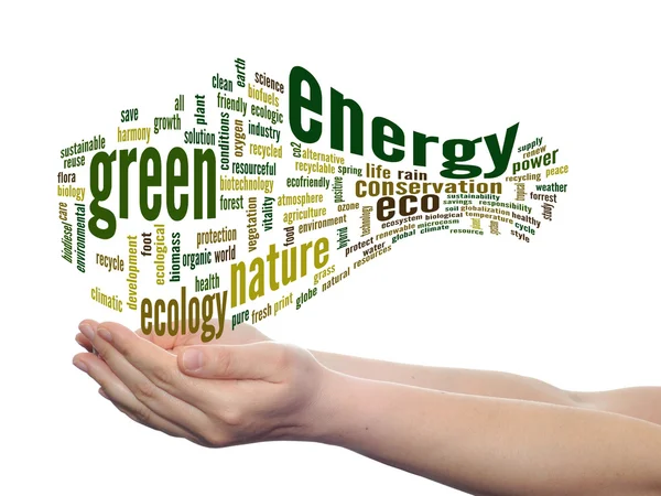 Energie word cloud-tekst — Stockfoto