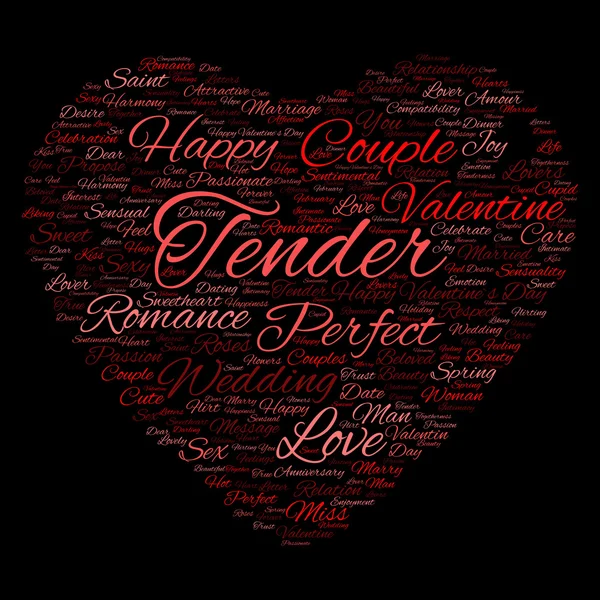 San Valentín wordcloud texto —  Fotos de Stock