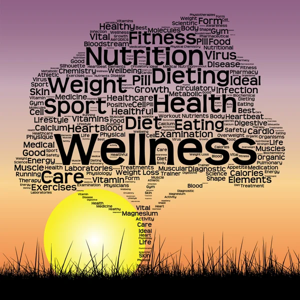 Health text word cloud as tree — Stock Photo, Image