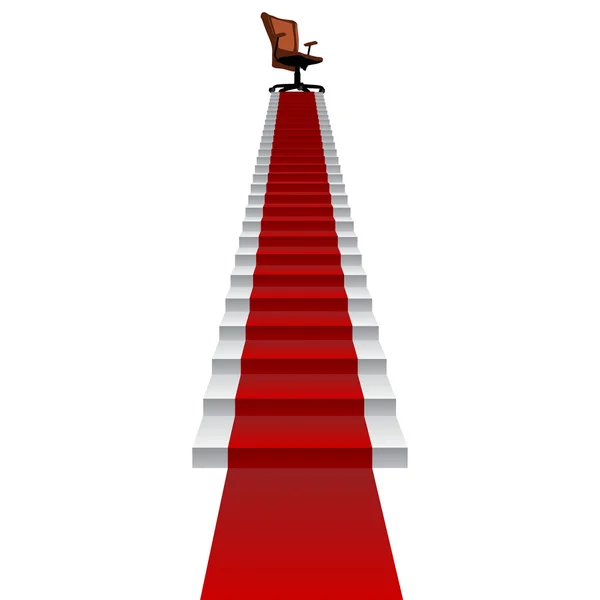 Red carpet stair climbing to leader — Stock Photo, Image