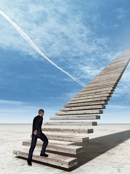 Business climbing stair — Stock Photo, Image