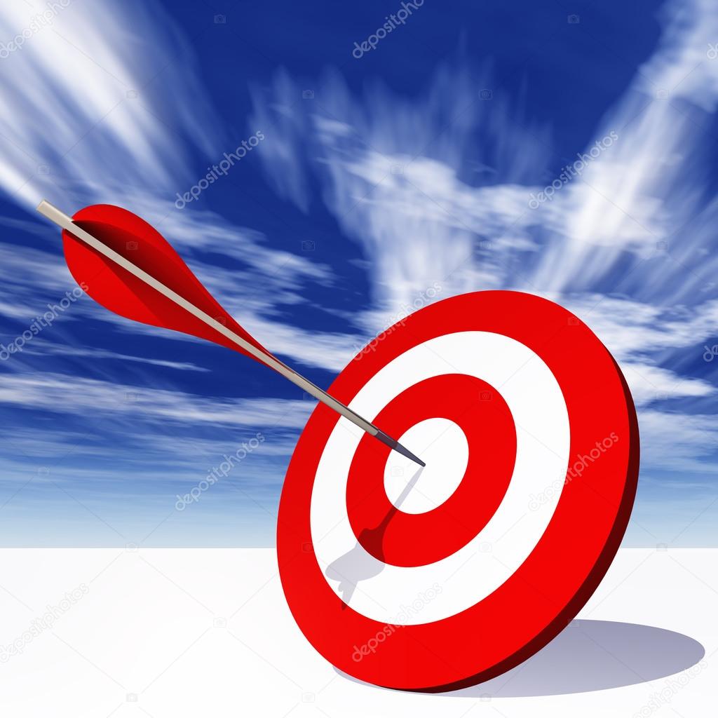  red dart target board with arrow 