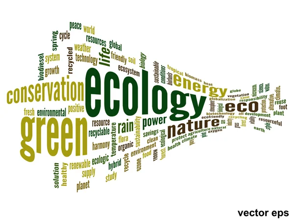 Ecología palabra nube — Vector de stock