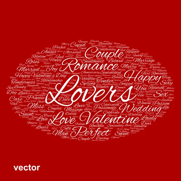 Valentine word cloud — Stockvector