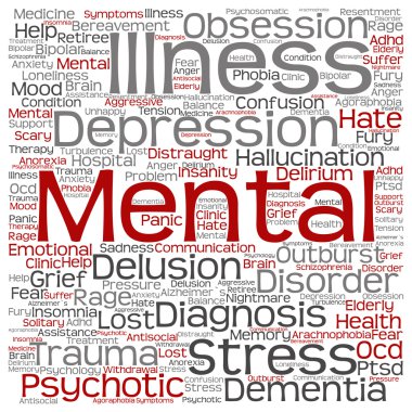 ruhsal bozukluk soyut kelime bulutu