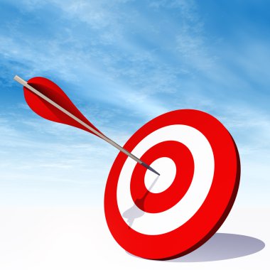 hedef kurulu bir ok ile