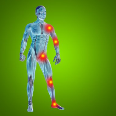 Eklem ağrısı olan adam.