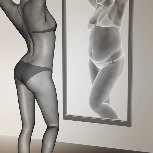 作为脂肪 vs 女人健康 — 图库照片