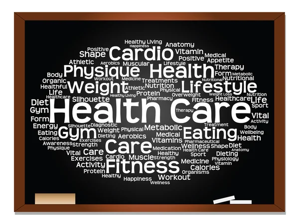 Health word cloud on blackboard — Stock Photo, Image