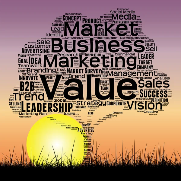 Business tree word cloud — Stock Photo, Image