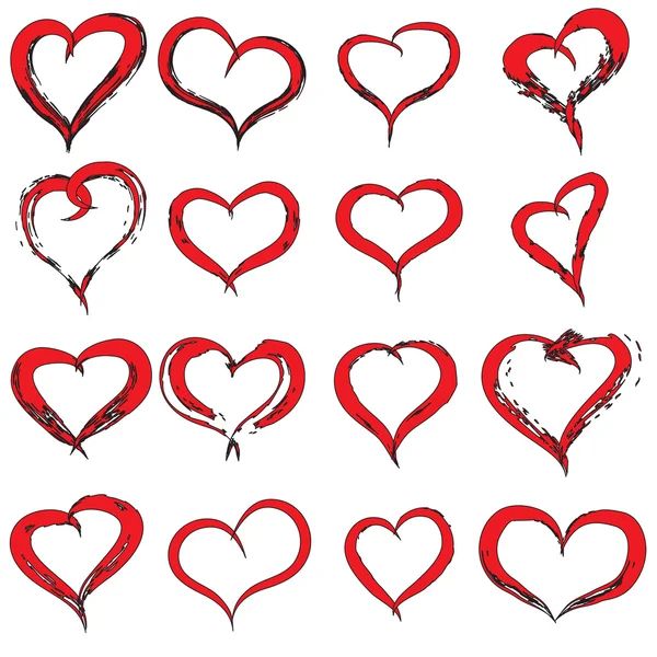 Hearts love symbols set — Stock Photo, Image