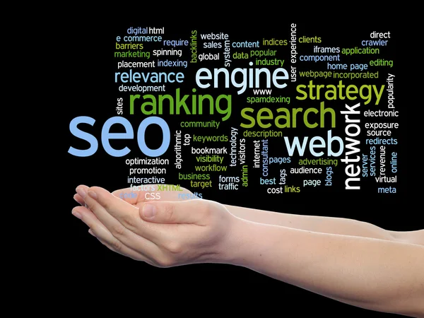 Seo abstract word cloud — Stock Photo, Image