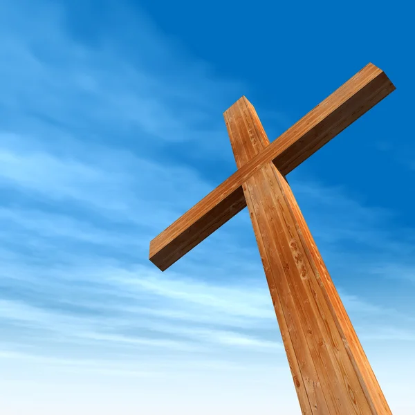 Conceptual wooden cross — Stock Photo, Image