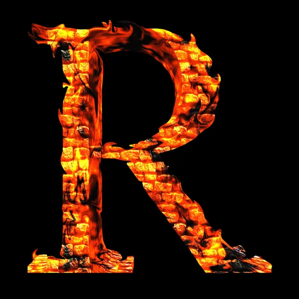 Burning fire font part — Stock Photo, Image