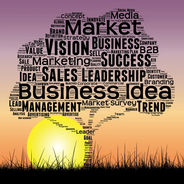 Business tree word cloud — Stock Photo, Image