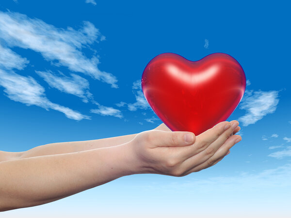  red abstract heart sign 