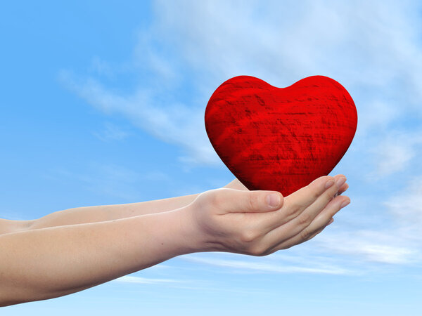  red abstract heart sign 