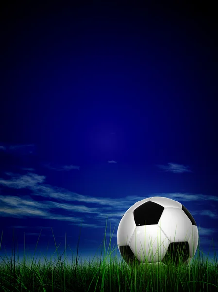 Soccer ball in grass — Stock Photo, Image