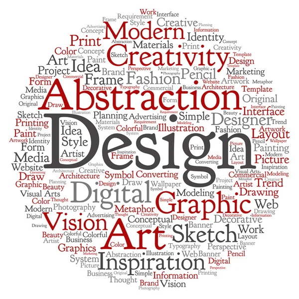 Konst grafisk design word cloud — Stockfoto