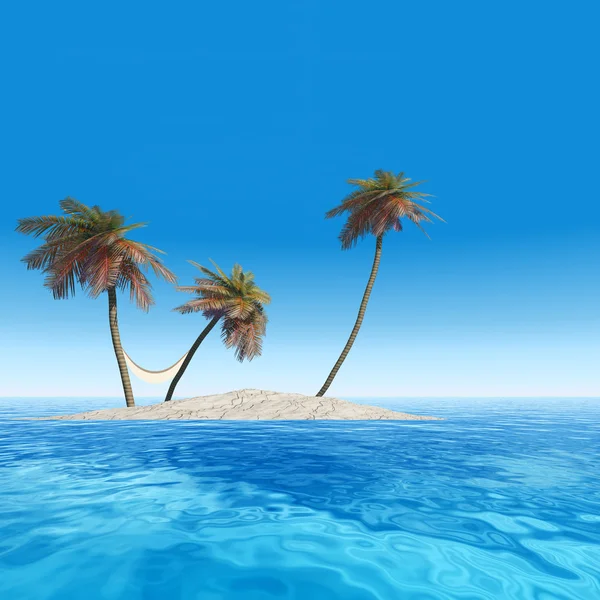 Island with palm trees — Stock Photo, Image