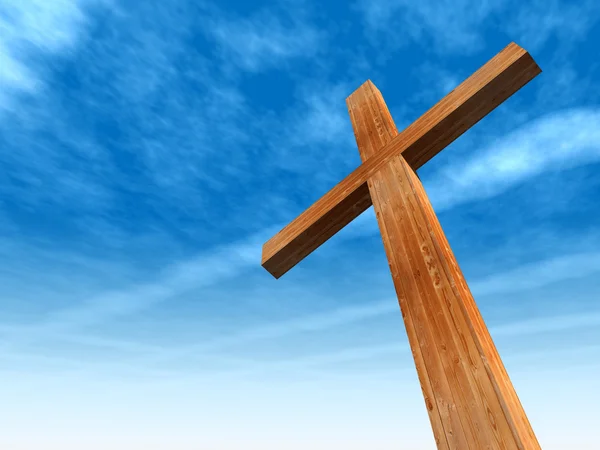 Conceptual wooden cross — Stock Photo, Image