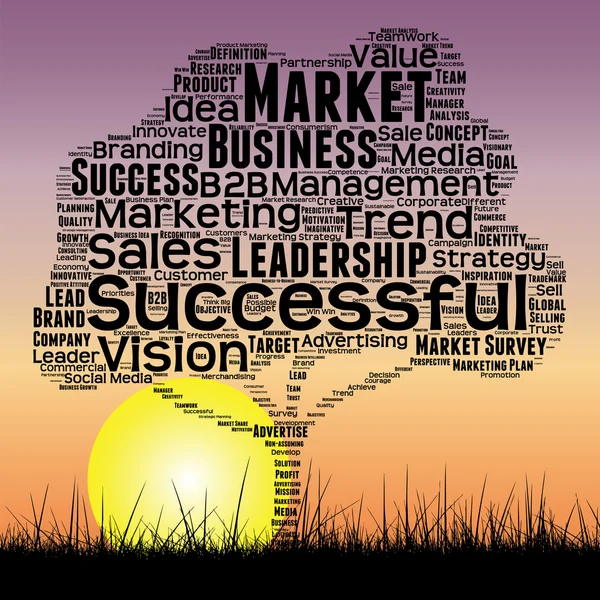 Business tree word cloud — Stock Photo, Image