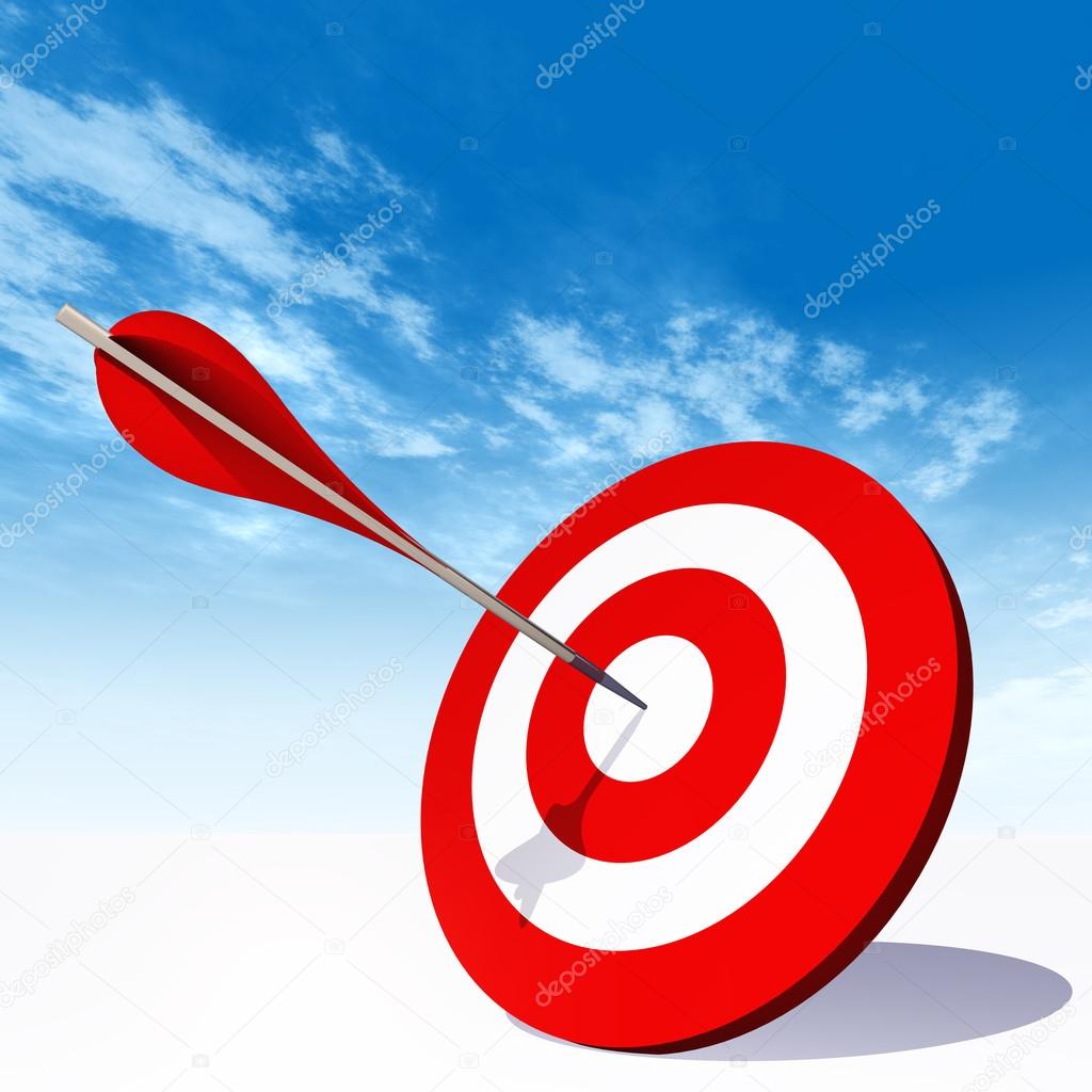 target board with an arrow