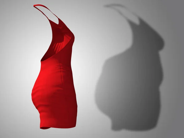 Conjunto Vestido Femenino Sombra Obesa Con Sobrepeso Grasa Conceptual Cuerpo —  Fotos de Stock