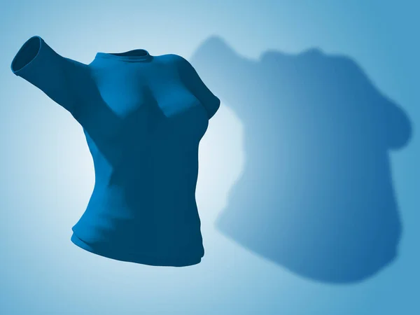 Εννοιολογικό Λίπος Υπέρβαρη Παχύσαρκη Σκιά Γυναικεία Μπλούζα Λεπτή Ταιριάζει Υγιές — Φωτογραφία Αρχείου