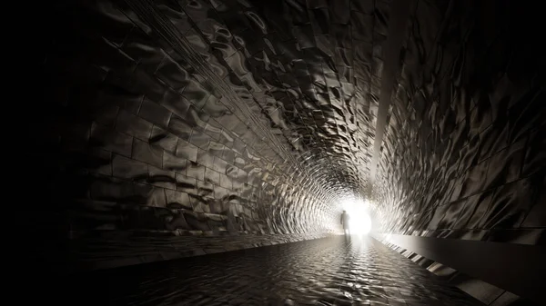 Konzept Oder Konzeptioneller Dunkler Tunnel Mit Hellem Licht Ende Oder — Stockfoto