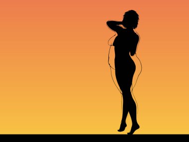 Kavramsal şişman şişman şişman kadın zayıfa karşı kilo verdikten sonra sağlıklı vücuda uyuyor ya da gün batımında kasları zayıf genç bir kadınla diyet yapıyor. Fitness, beslenme veya şişmanlık obezite, sağlık şekli 3D illüstrasyon