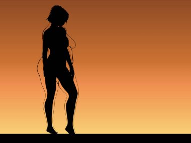 Kavramsal şişman şişman şişman kadın zayıfa karşı kilo verdikten sonra sağlıklı vücuda uyuyor ya da gün batımında kasları zayıf genç bir kadınla diyet yapıyor. Fitness, beslenme veya şişmanlık obezite, sağlık şekli 3D illüstrasyon